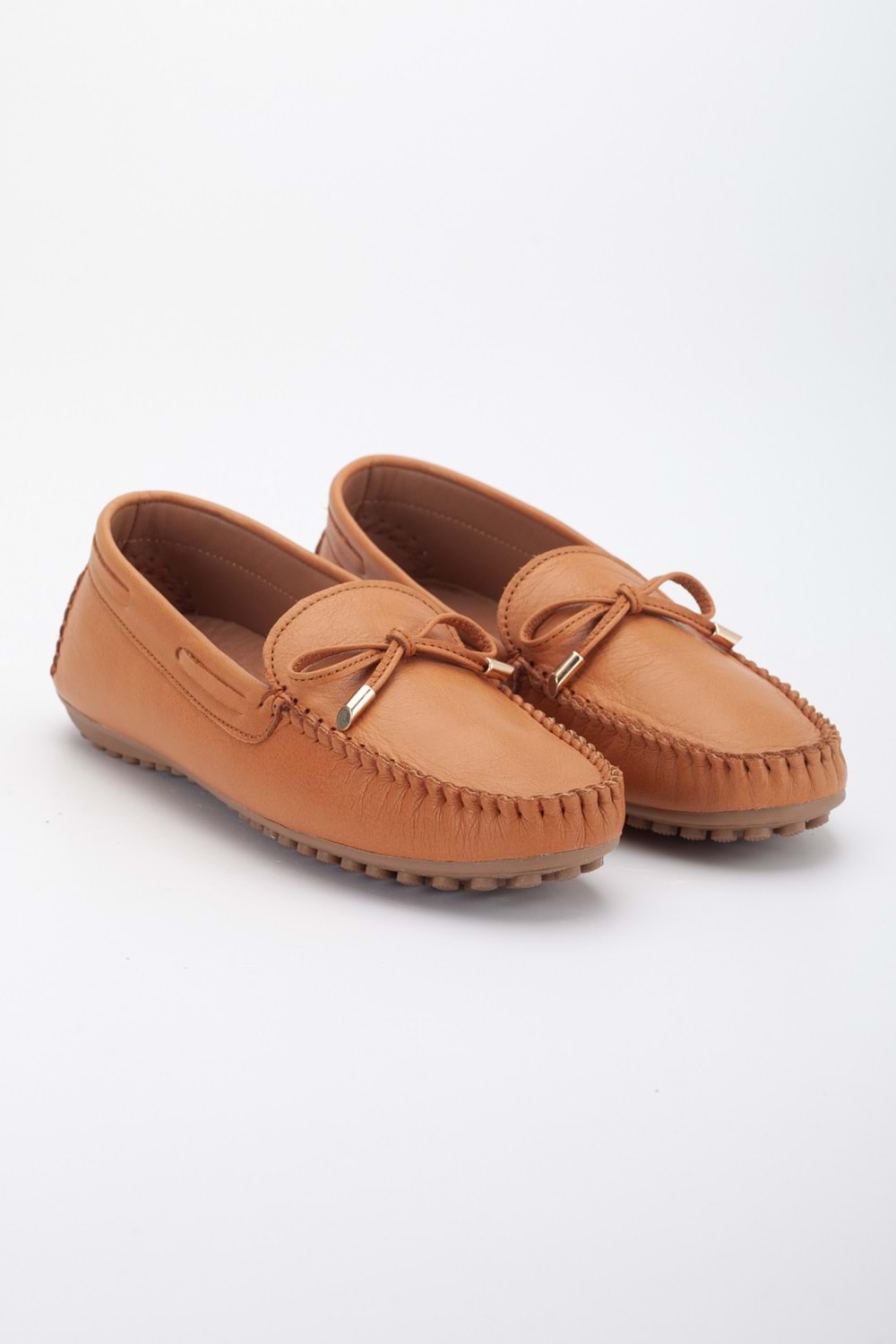 Kadın Hakiki Deri Klasik Loafer - Taba