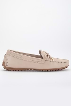 Kadın Hakiki Deri Klasik Loafer - Bej