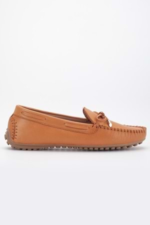 Kadın Hakiki Deri Klasik Loafer - Taba