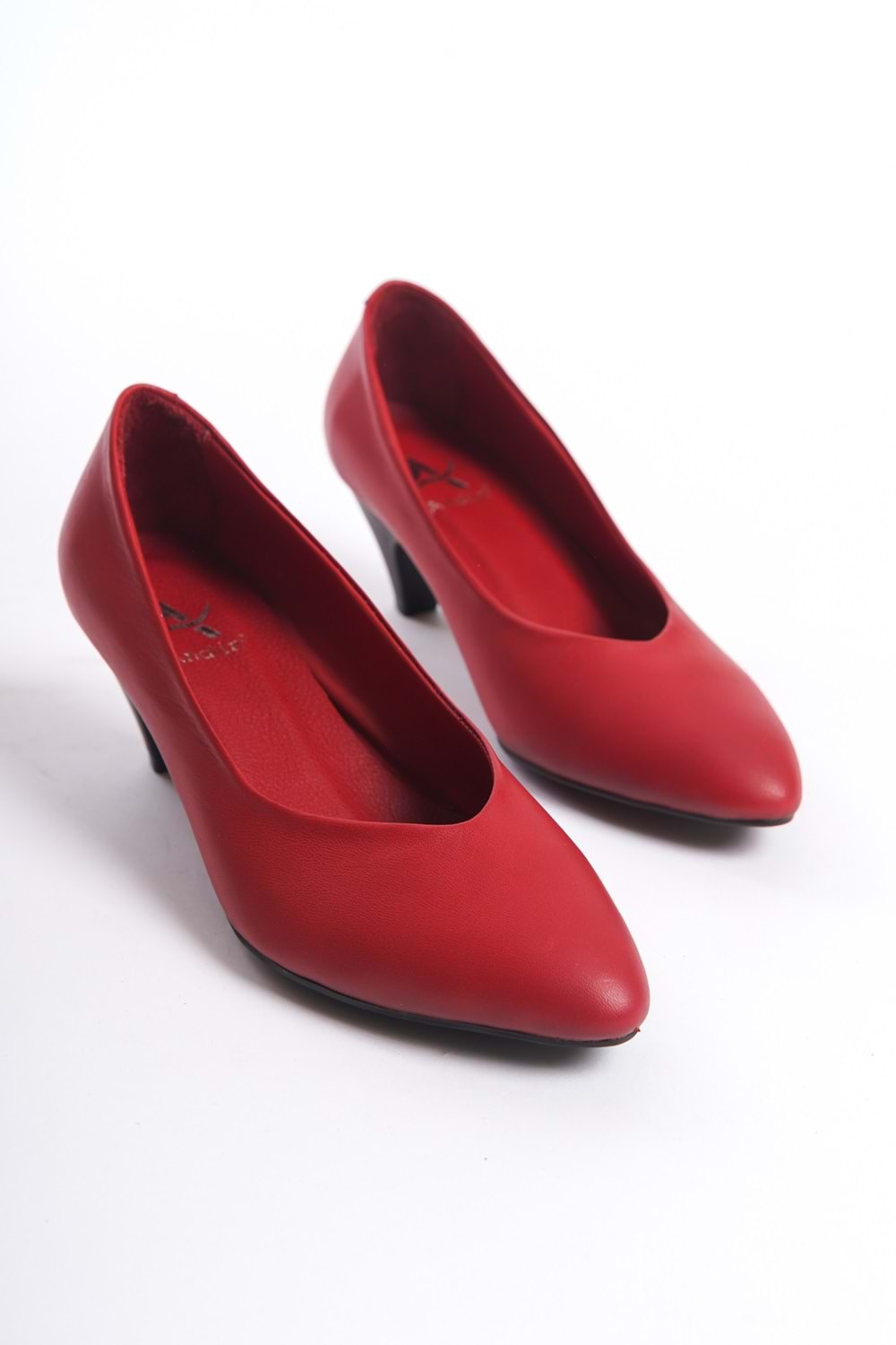 Kadın Hakiki Deri Stiletto Ayakkabı Kırmızı
